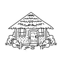 Line art The Hut doodle art vector