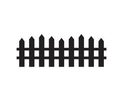 Vector flat black garden fence icon