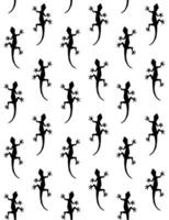 Vector seamless pattern of hand drawn gecko lizard silhouette