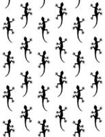 Vector seamless pattern of hand drawn gecko lizard silhouette