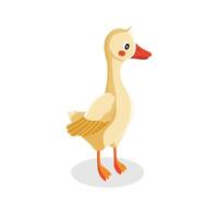 Illustration of a Smiling Cartoon Duck Standing on a White Background vector