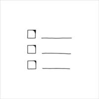 Hand-Drawn Checkboxes With Lines on a White Background Illustrating a List vector