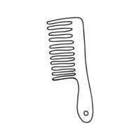 Hand-Drawn Sketch of a Simple Hair Comb on a White Background vector