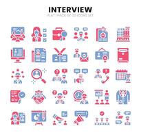 Interview Icons Bundle.  Flat icon two color icons style. Vector illustration.