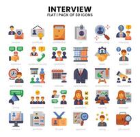 entrevista íconos manojo. plano íconos estilo. vector ilustración.