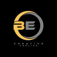 BE letter logo design on black background. BE creative initials letter logo concept. BE letter design. Pro Vector