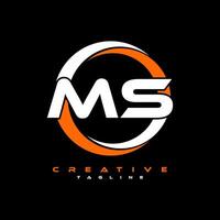 MS letter logo design on black background. MS creative initials letter logo concept. MS letter design. Pro Vector