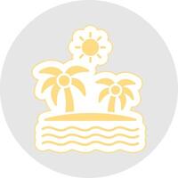 Island Glyph Multicolor Sticker Icon vector