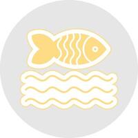 Fish Glyph Multicolor Sticker Icon vector