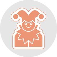 Jester Glyph Multicolor Sticker Icon vector