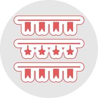 Garland Glyph Multicolor Sticker Icon vector