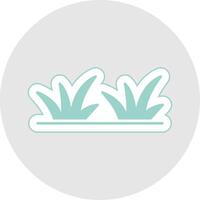 Grass Glyph Multicolor Sticker Icon vector