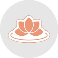 Lotus Glyph Multicolor Sticker Icon vector