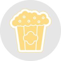 Popcorn Glyph Multicolor Sticker Icon vector