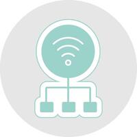 Network Glyph Multicolor Sticker Icon vector