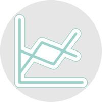 Line Chart Glyph Multicolor Sticker Icon vector