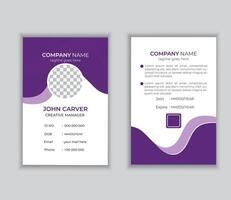 Professional Identity card design Template design with photo. vector