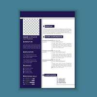 vector clean and modern resume or cv portfolio design template. pro vector..