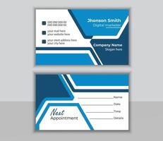 simple and unique double sided Appointment card template. vector