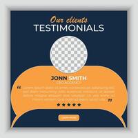 Customer review post testimonial design. vector