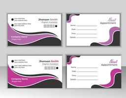 creative double sided Appointment card template design. vector