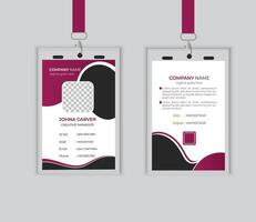 Simple Abstract Professional Identity Card Template for Employee. vector