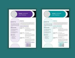 modern minimalist resume portfolio  resume or cv template design. pro vector. vector