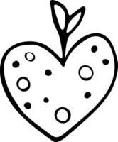 heart shaped fruit coloring pages vector