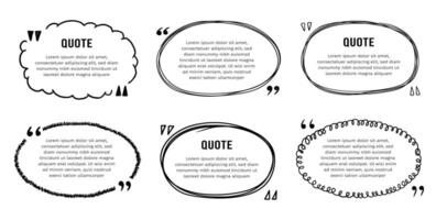 Quote box sketch, text frame set vector