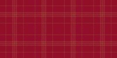 Rectangle check tartan fabric, velvet plaid pattern textile. Installing texture vector background seamless in red color.