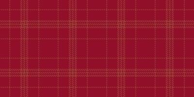 Rectangle check tartan fabric, velvet plaid pattern textile. Installing texture vector background seamless in red color.