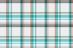 Skill vector seamless texture, summer plaid background textile. Unique pattern check tartan fabric in white and cyan colors.