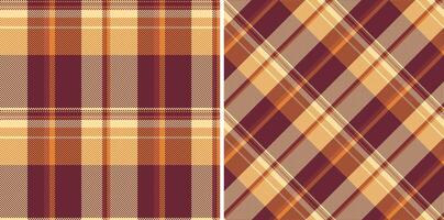 Pattern plaid check of fabric texture vector with a textile tartan seamless background. Set in halloween colors for decorative napkins, dinner parties.