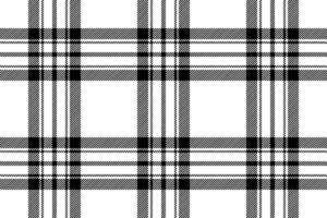 Plaid background, check seamless pattern in black white. Vector fabric texture for textile print, wrapping paper, gift card or wallpaper.