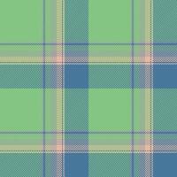 Plaid seamless pattern in green. Check fabric texture. Vector textile print.