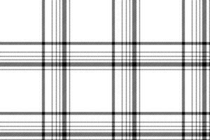 Plaid background, check seamless pattern in black white. Vector fabric texture for textile print, wrapping paper, gift card or wallpaper.