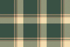 Plaid background, check seamless pattern in green. Vector fabric texture for textile print, wrapping paper, gift card or wallpaper.