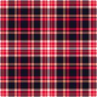 Plaid seamless pattern in red. Check fabric texture. Vector textile print.
