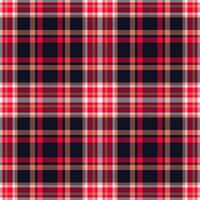 Plaid seamless pattern in red. Check fabric texture. Vector textile print.