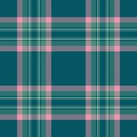 Rustic plaid tartan fabric, dreamy texture background seamless. Sparse pattern textile vector check in teal and pastel colors.