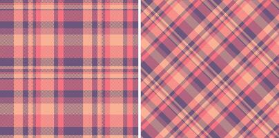 Tartan fabric textile of background check pattern with a texture plaid vector seamless. Set in warm colors in fashion outfits for women.