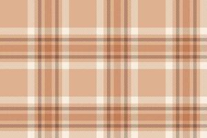 Plaid background, check seamless pattern in beige. Vector fabric texture for textile print, wrapping paper, gift card or wallpaper.