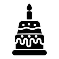 cake Glyph Icon Background White vector
