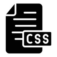 css file Glyph Icon Background White vector