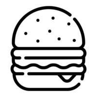 hamburguesa línea icono antecedentes blanco vector