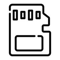 memory card Line Icon Background White vector