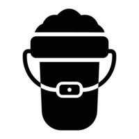 sand bucket Glyph Icon Background White vector