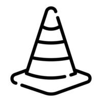 traffic cone Line Icon Background White vector