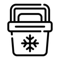 portátil refrigerador línea icono antecedentes blanco vector
