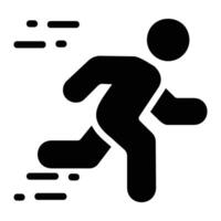 corriendo glifo icono antecedentes blanco vector